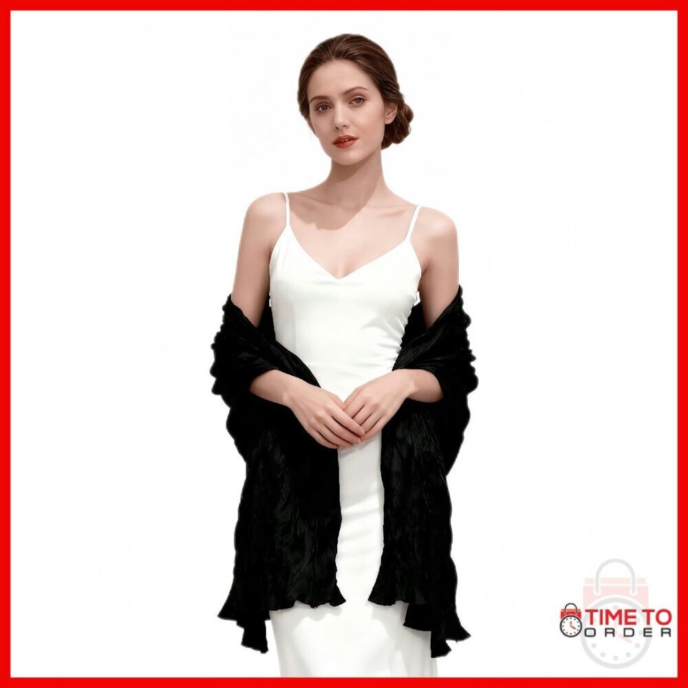 Velvet Shawl Wrap for Weddings Evening Dresses 78x20 Inches